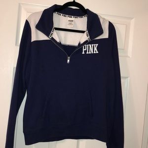 “Pink” pullover quarter zip in purple